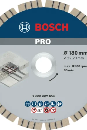 BOSCH 2608602654 diamantdoorslijpschijf Best for Concrete 180 x 22,23 x 2,4 x 12 mm | Populair bij klanten