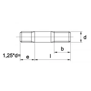 Slechts tijdelijk | Kobout 5939ZW5816100 tapeind (inschroefeind ~ 1,25 d) DIN 939 5.8 onbehandeld staal M16x100 mm